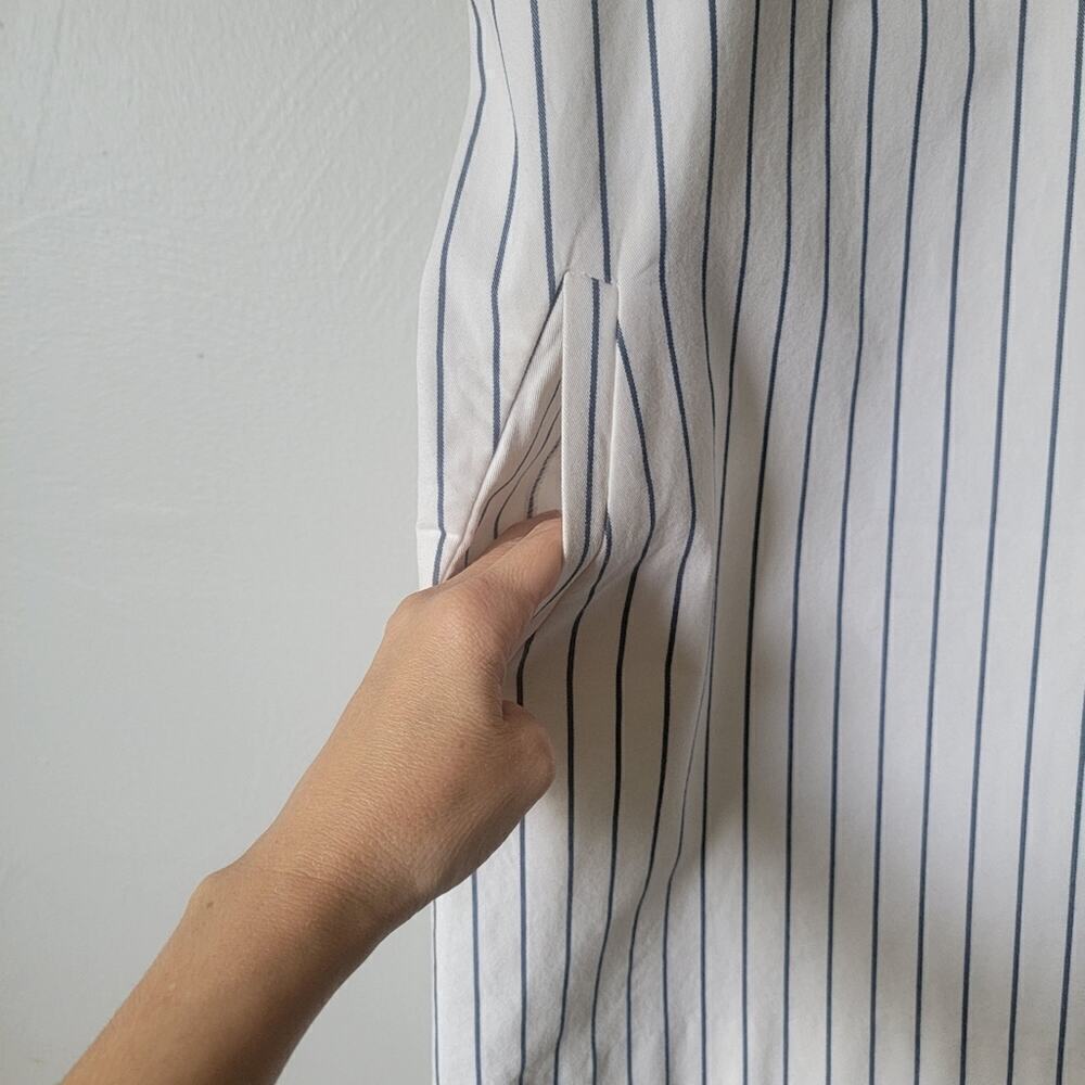 Madewell Harbor Lace-Up Neckline Minimalist Normcore Capsule Short Sleeve Dress - Picture 8 of 11